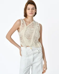 La Piscine Paris Top court débardeur Crochet et fil Isabel Benenato*Femme Tops