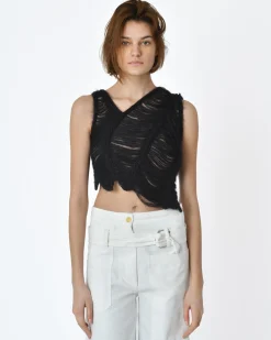 La Piscine Paris Top court débardeur Crochet et fil Isabel Benenato*Femme Tops