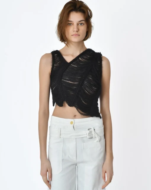 La Piscine Paris Top court débardeur Crochet et fil Isabel Benenato*Femme Tops