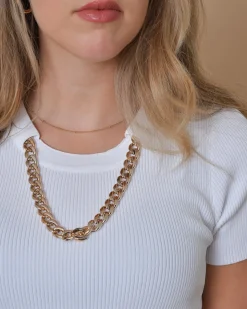 La Piscine Paris Top côtelé avec collier en chaîne dorée Edward Achour*Femme Tops