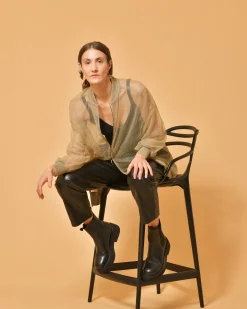 La Piscine Paris Top en maille raccourci à mini paillettes Lorena Antoniazzi*Femme Tops