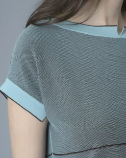La Piscine Paris Top en maille stretch turquoise She's So*Femme Tops