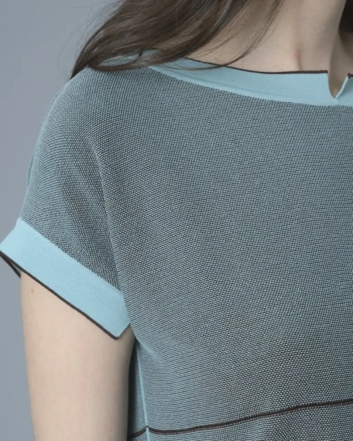 La Piscine Paris Top en maille stretch turquoise She's So*Femme Tops