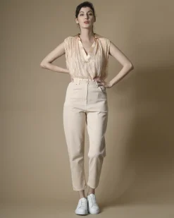 La Piscine Paris Top en mélange de soie à fronces Space Simona Corsellini*Femme Chemisiers & Blouses