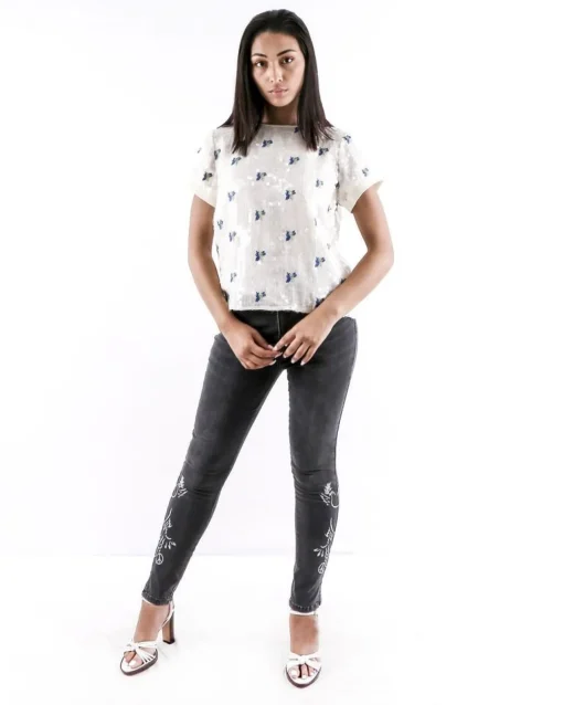 La Piscine Paris Top en mousseline brodé à sequins SVNTY*Femme Tops