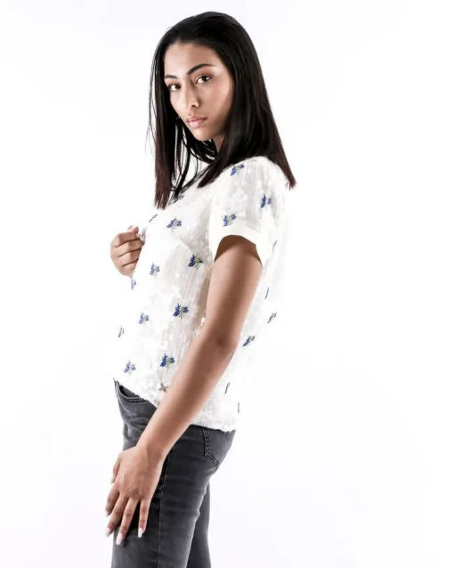 La Piscine Paris Top en mousseline brodé à sequins SVNTY*Femme Tops