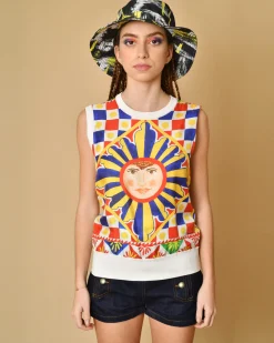La Piscine Paris Top en soie imprimé Dolce & Gabbana*Femme Tops