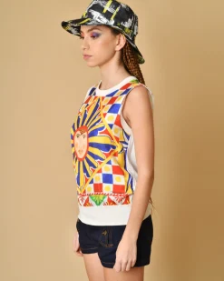La Piscine Paris Top en soie imprimé Dolce & Gabbana*Femme Tops