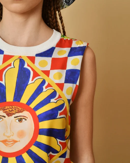 La Piscine Paris Top en soie imprimé Dolce & Gabbana*Femme Tops