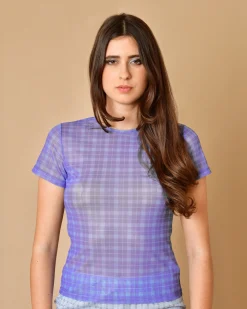 La Piscine Paris Top en tissu extensible à imprimé carreaux Miaou*Femme Tops