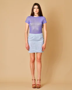 La Piscine Paris Top en tissu extensible à imprimé carreaux Miaou*Femme Tops