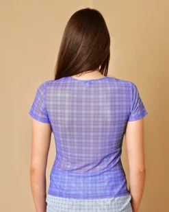 La Piscine Paris Top en tissu extensible à imprimé carreaux Miaou*Femme Tops