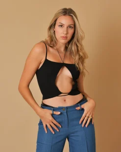 La Piscine Paris Top en tissu stretch à liens Aya Muse*Femme Tops