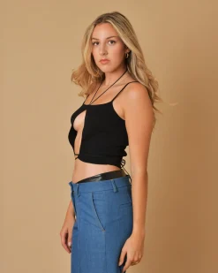 La Piscine Paris Top en tissu stretch à liens Aya Muse*Femme Tops