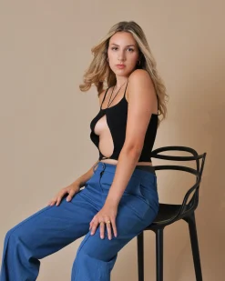 La Piscine Paris Top en tissu stretch à liens Aya Muse*Femme Tops