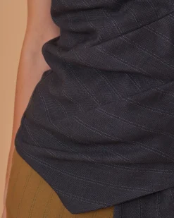 La Piscine Paris Top gilet en lin, laine vierge et viscose mélangés Malloni*Femme Tops