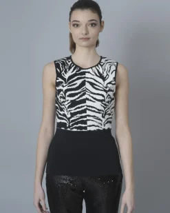 La Piscine Paris Top imprimé zèbre Fausto Puglisi*Femme Tops