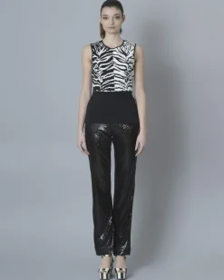 La Piscine Paris Top imprimé zèbre Fausto Puglisi*Femme Tops