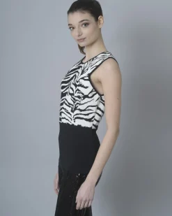 La Piscine Paris Top imprimé zèbre Fausto Puglisi*Femme Tops