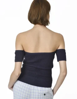 La Piscine Paris Top maille col bardot épaules dénudées Anteprima*Femme Tops