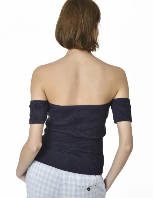 La Piscine Paris Top maille col bardot épaules dénudées Anteprima*Femme Tops