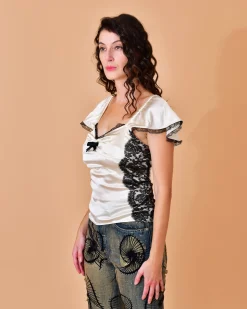 La Piscine Paris Top nuisette en soie à ornements Dolce & Gabbana*Femme Tops