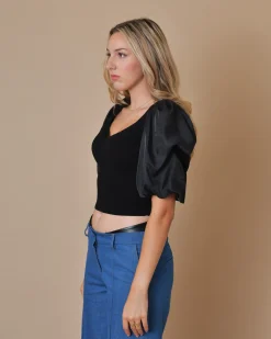 La Piscine Paris Top raccourci à manches bouffantes Edward Achour*Femme Tops