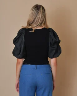 La Piscine Paris Top raccourci à manches bouffantes Edward Achour*Femme Tops