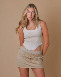 La Piscine Paris Top raccourci en coton côtelé Cotton Citizen*Femme Tops