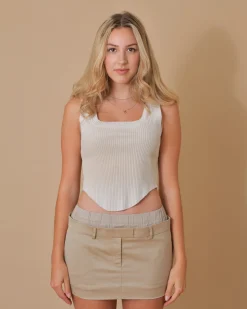 La Piscine Paris Top raccourci en coton côtelé Cotton Citizen*Femme Tops