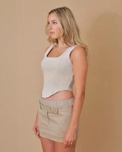 La Piscine Paris Top raccourci en coton côtelé Cotton Citizen*Femme Tops