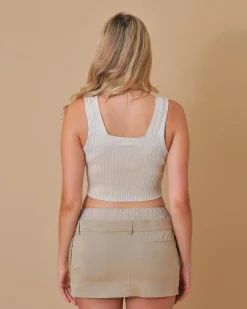 La Piscine Paris Top raccourci en coton côtelé Cotton Citizen*Femme Tops