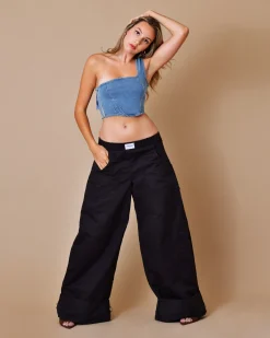 La Piscine Paris Top raccourci en jean asymétrique Ottolinger*Femme Tops