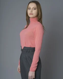 La Piscine Paris Top à col montant en tulle stretch Nude*Femme Tops
