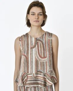 La Piscine Paris Top sans manches motif géométrique Maison Pere*Femme Tops