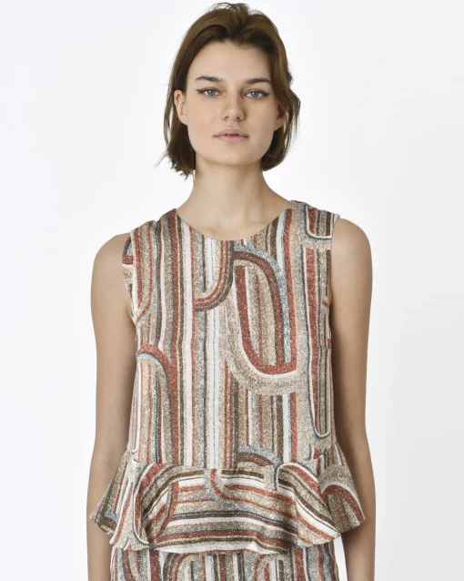 La Piscine Paris Top sans manches motif géométrique Maison Pere*Femme Tops
