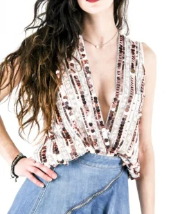 La Piscine Paris Top smocké en mousseline brodé Nenette*Femme Tops
