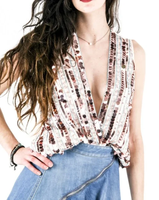 La Piscine Paris Top smocké en mousseline brodé Nenette*Femme Tops
