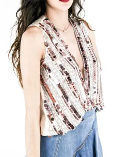 La Piscine Paris Top smocké en mousseline brodé Nenette*Femme Tops