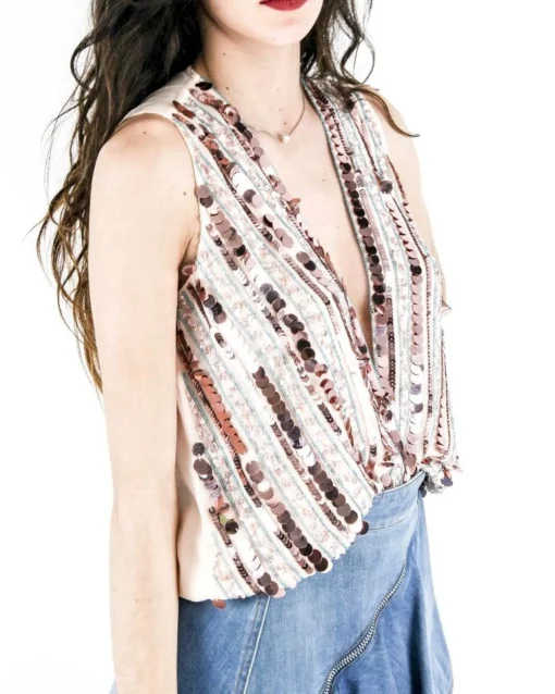 La Piscine Paris Top smocké en mousseline brodé Nenette*Femme Tops