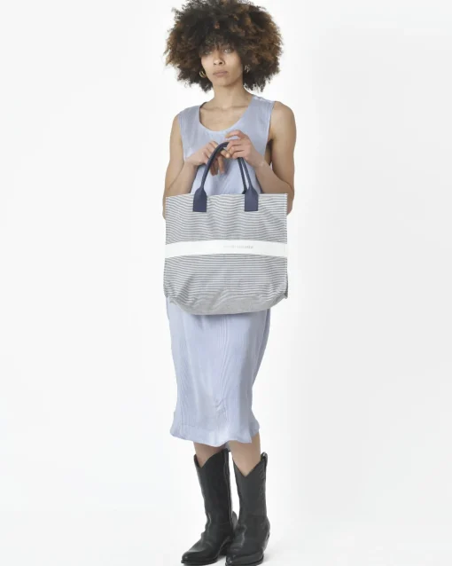 La Piscine Paris Tote bag fines rayures bleues Narciso Rodriguez*Femme Sacs