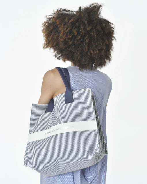 La Piscine Paris Tote bag fines rayures bleues Narciso Rodriguez*Femme Sacs