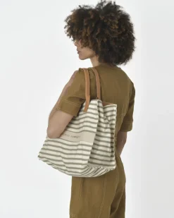 La Piscine Paris Tote bag fines rayures camel Narciso Rodriguez*Femme Sacs