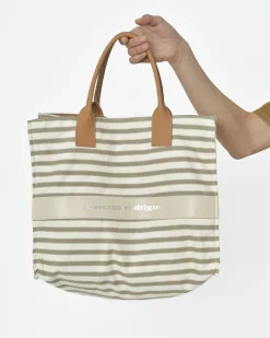La Piscine Paris Tote bag fines rayures camel Narciso Rodriguez*Femme Sacs