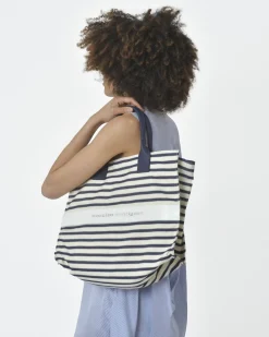 La Piscine Paris Tote bag larges rayures bleues marine et Narciso Rodriguez*Femme Sacs