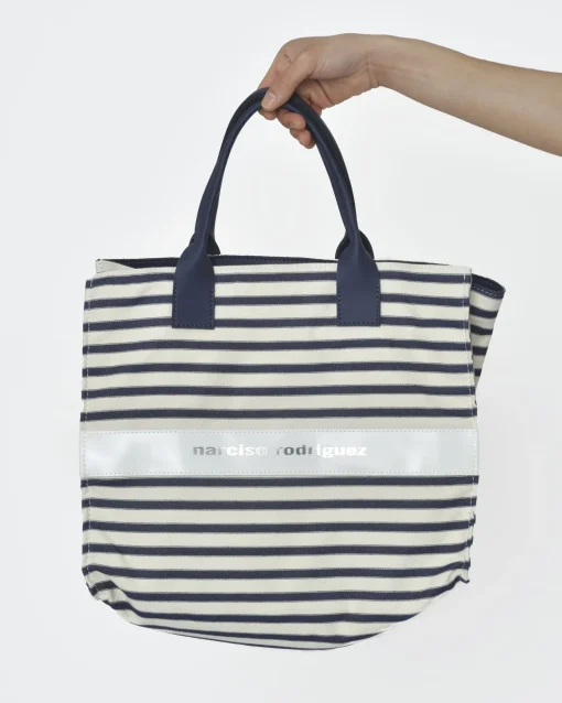 La Piscine Paris Tote bag larges rayures bleues marine et Narciso Rodriguez*Femme Sacs