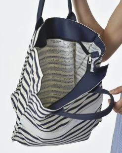 La Piscine Paris Tote bag larges rayures bleues marine et Narciso Rodriguez*Femme Sacs