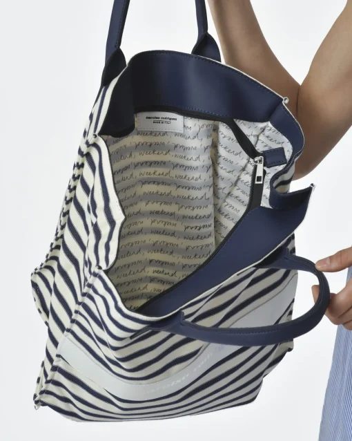 La Piscine Paris Tote bag larges rayures bleues marine et Narciso Rodriguez*Femme Sacs