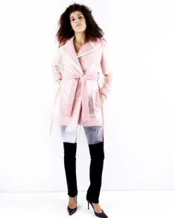 La Piscine Paris Trench coat bi matière saumon Elisabetta Franchi*Femme Manteaux