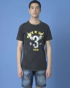 La Piscine Paris T-Shirt à flocage "Rock" John Richmond*Homme T-Shirts